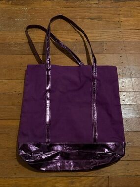 CALVIN KLEIN Purple Tote Handbag
 with Metallic Trim